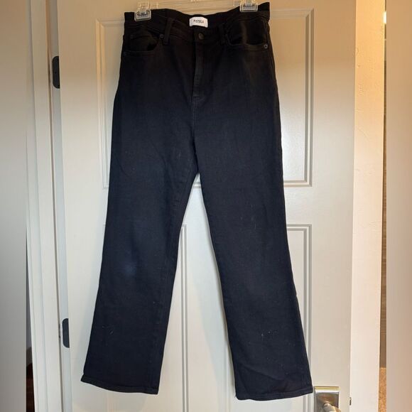 pistola Denim - Pistola high rise cropped ankle flare jeans in black, great condition.  Size 28.